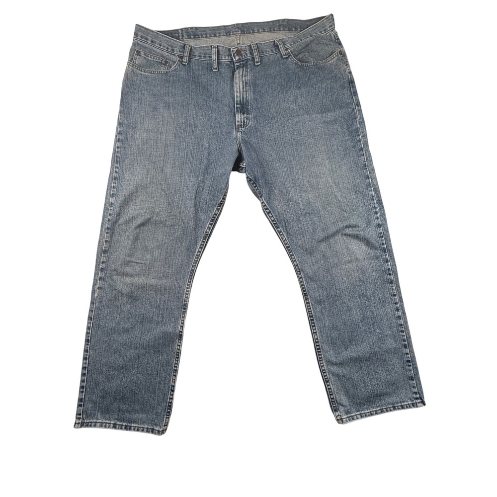 Wrangler Premium Denim Relax Straight Jeans Mens 44x32 Blue Cotton 97LRWMT